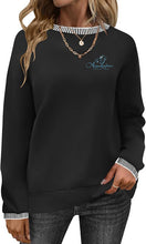 Load image into Gallery viewer, Anna Loschiavo Eventing- GIDC- Womens Casual Crewneck Sweatshirt Long Sleeve Stripe Shirt