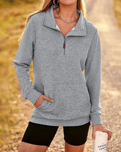 Load image into Gallery viewer, JMU - GIDC- Ladies Quilted 1/4 Zip Sweatshirt