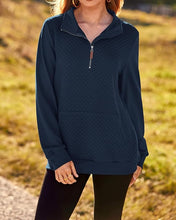 Load image into Gallery viewer, Plain Bay Equine - GIDC- Ladies Quilted 1/4 Zip Sweatshirt