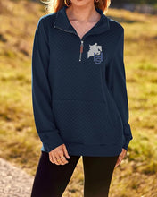 Load image into Gallery viewer, Heberle Stables - GIDC- Ladies Quilted 1/4 Zip Sweatshirt