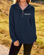 Load image into Gallery viewer, Smax Snax - GIDC- Ladies Quilted 1/4 Zip Sweatshirt
