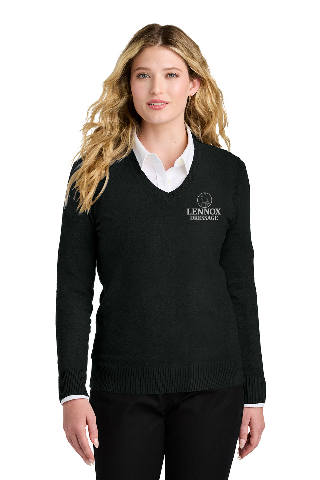 Lennox Dressage- Port Authority- Easy Care V-Neck Sweater