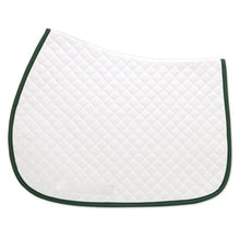 Load image into Gallery viewer, AP Saddle Pad- White with Green  Trim

