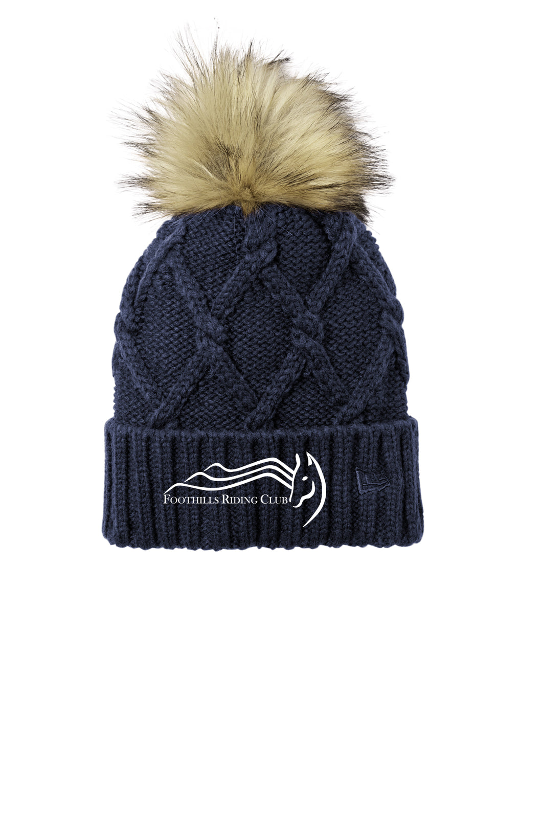 Foothills Riding Club- New Era- Faux Fur Pom Beanie