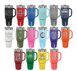 MSM- Laser Engraved- 40 Oz Insulated Tumbler with Handle