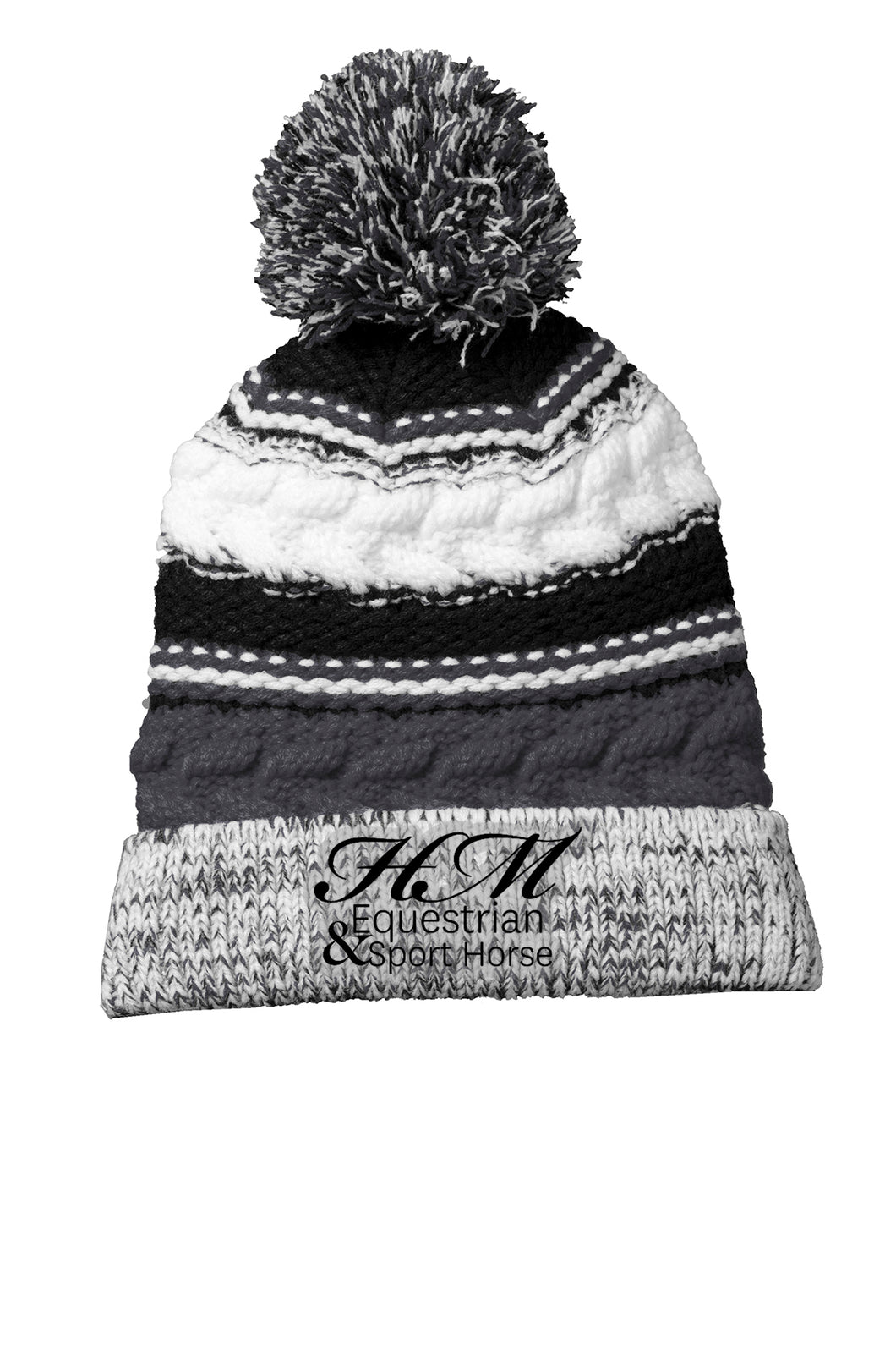 HM Eq & SH -  Sport Tek- Chunky Knit Beanie with Pom