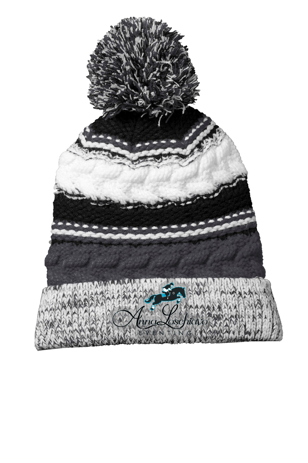 Anna Loschiavo Eventing-  Sport Tek- Chunky Knit Beanie with Pom