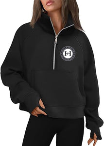 HPE - Cropped Quarter Zip Sweatshirt