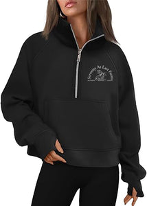 Serenity At Last Farm - Cropped Quarter Zip Sweatshirt