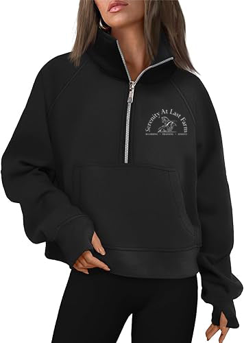 Serenity At Last Farm - Cropped Quarter Zip Sweatshirt