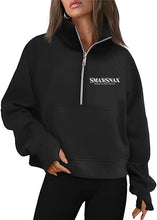 Load image into Gallery viewer, Smax Snax - Cropped Quarter Zip Sweatshirt
