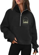 Load image into Gallery viewer, Plain Bay Equine - Cropped Quarter Zip Sweatshirt
