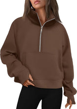Load image into Gallery viewer, Smax Snax - Cropped Quarter Zip Sweatshirt
