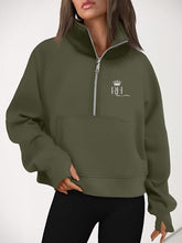 Load image into Gallery viewer, RHES - Cropped Quarter Zip Sweatshirt
