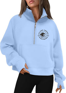 IEB - Cropped Quarter Zip Sweatshirt