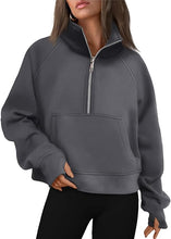 Load image into Gallery viewer, MSS - Cropped Quarter Zip Sweatshirt
