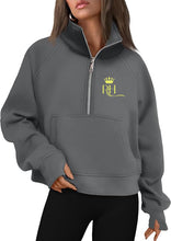 Load image into Gallery viewer, RHES - Cropped Quarter Zip Sweatshirt

