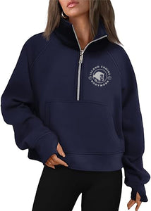 IEB - Cropped Quarter Zip Sweatshirt