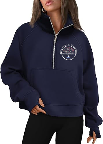 Twin Ponds Farm- Cropped Quarter Zip Sweatshirt