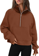 Load image into Gallery viewer, Smax Snax - Cropped Quarter Zip Sweatshirt

