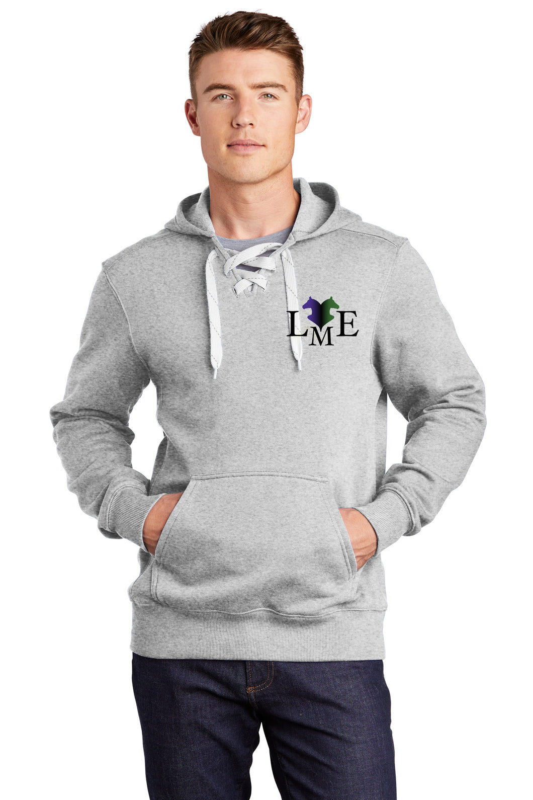 Livvmore Equestrian - Sport Tek- Lace Up Pullover Hooded Sweatshirt