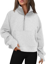 Load image into Gallery viewer, HM Eq &amp; SH - Cropped Quarter Zip Sweatshirt
