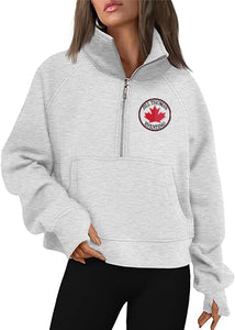 JTE - Cropped Quarter Zip Sweatshirt