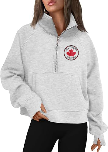 JTE - Cropped Quarter Zip Sweatshirt