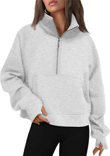 Load image into Gallery viewer, Smax Snax - Cropped Quarter Zip Sweatshirt
