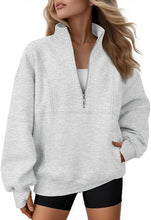 Load image into Gallery viewer, Heberle Stables- GIDC- Oversized Quarter Zip Sweatshirt
