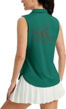 Load image into Gallery viewer, Finer Points Farm- GIDC- Ladies Sleeveless 1/4 Zip Collared Polo Shirt
