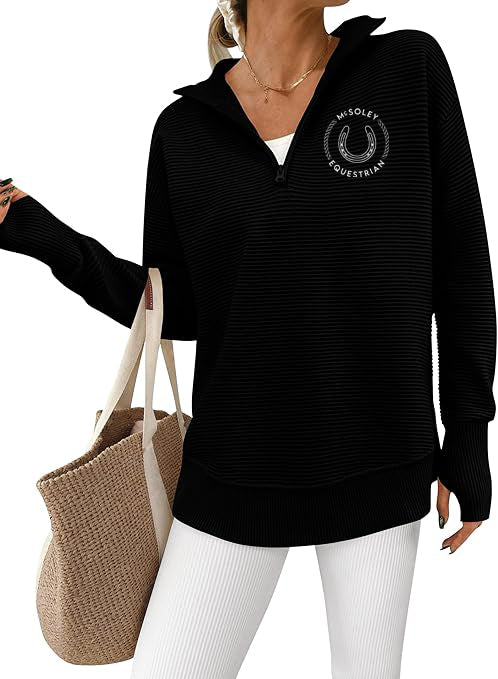 McSoley Equestrian - GIDC- Womens Quarter Zip Ribbed Pullover