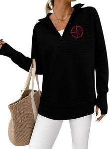 Belgian WB NA - GIDC- Womens Quarter Zip Ribbed Pullover