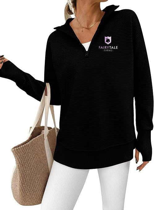 Fairy Tale Farms - GIDC- Womens Quarter Zip Ribbed Pullover