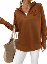 Load image into Gallery viewer, CSLLC - GIDC- Womens Quarter Zip Ribbed Pullover
