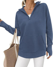 Load image into Gallery viewer, IEB&amp;O- GIDC- Womens Quarter Zip Ribbed Pullover
