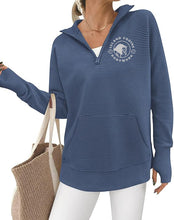 Load image into Gallery viewer, IEB- GIDC- Womens Quarter Zip Ribbed Pullover
