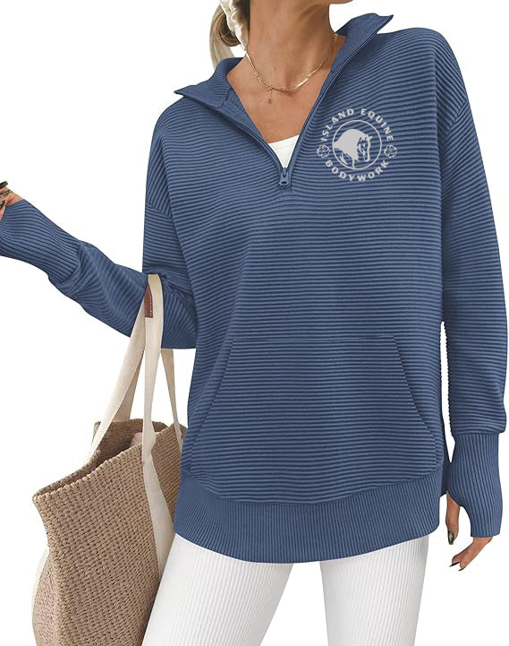 IEB- GIDC- Womens Quarter Zip Ribbed Pullover