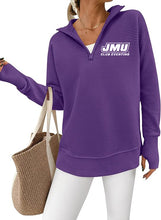 Load image into Gallery viewer, JMU - GIDC- Womens Quarter Zip Ribbed Pullover
