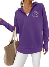 Load image into Gallery viewer, CSLLC - GIDC- Womens Quarter Zip Ribbed Pullover
