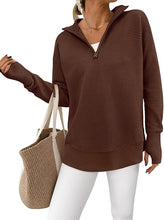 Load image into Gallery viewer, Smax Snax - GIDC- Womens Quarter Zip Ribbed Pullover

