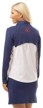 Load image into Gallery viewer, COM Stables -Sansoleil- Long Sleeve Sun Shirt- Navy/White/Red
