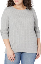 Load image into Gallery viewer, SMACC - GIDC- Women&#39;s Essential Lightweight Long-Sleeve Cable Crewneck Sweater
