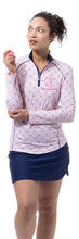 Load image into Gallery viewer, RLP- SanSoleil- SOLCOOL 1/4 ZIP MOCK WITH PIPING
