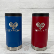 Load image into Gallery viewer, Royal Blue &amp; Red- The British Touch LLC- Skinny Can Cooler
