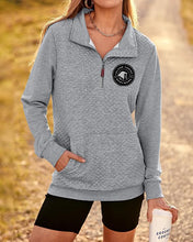 Load image into Gallery viewer, IEB- GIDC- Ladies Quilted 1/4 Zip Sweatshirt- Leather Patch Logo
