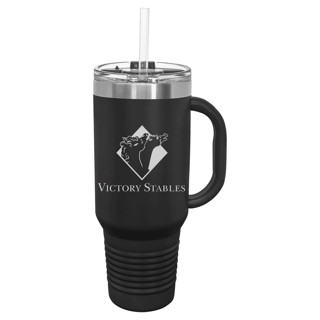 Victory Stables- Laser Engraved- 40 Oz Insulated Tumbler with Handle