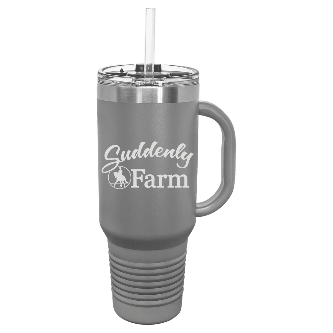 Suddenly Farm- Laser Engraved- 40 Oz Insulated Tumbler with Handle