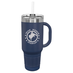 Irish Manor Stables- Laser Engraved- 40 Oz Insulated Tumbler with Handle