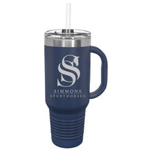 Load image into Gallery viewer, Simmons Sporthorses- Laser Engraved- 40 Oz Insulated Tumbler with Handle
